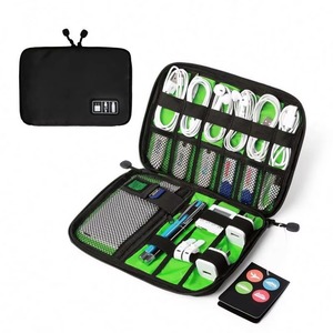 Sac de rangement pour câbles de voyage avec logo personnalisé, fabriqué en usine BSCI, sac de rangement pour gadgets, étuis pour accessoires électroniques - Product Image 4