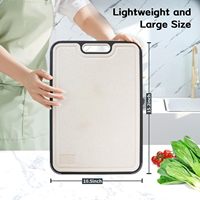 Planche à découper antidérapante double face en paille de blé et titane, écologique, résistante aux rayures, en acier inoxydable pour la cuisine