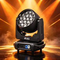Projecteur Wash à Tête Mobile Zoom RGBW 19*15W DMX512 300W pour DJ, Discothèque, Bar, Mariage, Fête, Concert, Spectacle en Direct, Éclairage d'Effet Scénique