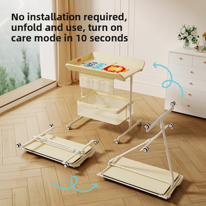 Table à langer multifonctionnelle pliable avec massage et fonction tactile pour nouveau-nés, portable et réglable en hauteur - Product Image 6