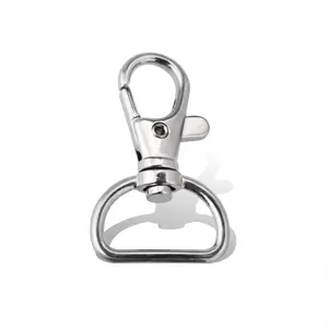 Wholesale Metal Buckle Key chain 20MM 25MM Crafts Decoration Electroplated Zinc Alloy Lobster Buckle Hanging Belt Hook