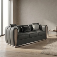 Canapé d'angle modulaire en tissu capitonné de style italien moderne et luxueux, pieds en bois massif, garantie 5 ans, lavable, ensemble pour salon
