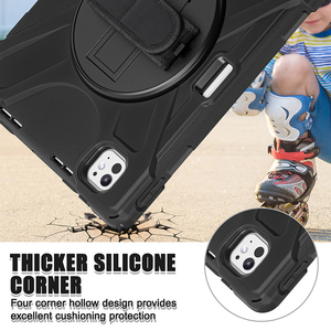 Cho <span class=keywords><strong>iPad</strong></span> <span class=keywords><strong>Pro</strong></span> 11 2024 Silicone bút chì khe cắm bìa chống sốc gồ ghề Trường hợp với tay dây đeo vai xoay đứng - Product Image 6