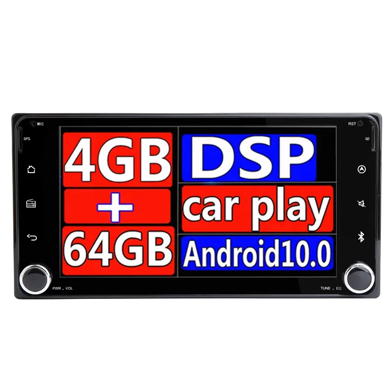 Autoradio 7 ", Android 10, sans lecteur DVD, pour Toyota RAV4, COROLLA, VIOSGPS, HILUX, Terios, Land Cruiser, 100, PRADO, 4RUNNER