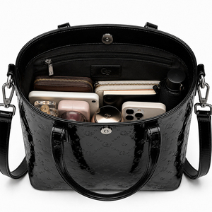 Sac à bandoulière en cuir PU brillant pour homme, sac fourre-tout de luxe, grande capacité, sac de voyage décontracté pour affaires, personnalisable OEM ODM - Product Image 2