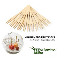 90mm 100mm 110mm Bamboe hapjesvorkjes, wegwerp voedselprikkers voor fruit, kaas, desserts en cocktailgarnituur