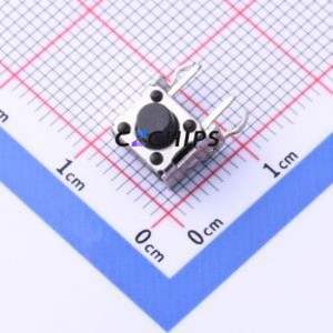 YTS-D009-2E Tactile Switch Through hole Component (THT) Switch Single Pole Single Throw Round Button 2.6N Right Angle Insert - Product Image 1