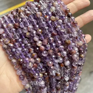 Wholesale Stock Purple Crystal Semi-precious Diamond Stone Beads Good Quality Purple Ghost Crystal Stone Loose Beads