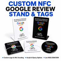 Support de paiement NFC215 personnalisé en acrylique/PVC avec code QR, étiquette NFC, résistant à l'eau/aux intempéries, pour avis de table, idéal pour les hôtels