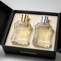 Nouveauté - Flacon de parfum en verre à rayures verticales 100 ml - Design luxueux - Boîte personnalisée haut de gamme pour les marques de parfums haut de gamme