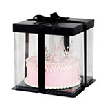 Caja de regalo transparente para oso de peluche artificial, flor rosa, panadería, boda - Product Image 3