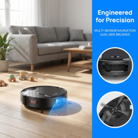 Robot Vacuum Cleaner Pintar 20000Pa Daya Hisap Kuat 3 Mode yang Dapat Disesuaikan Motor Tanpa Sikat Navigasi LDS Slam Pengisian Daya Otomatis