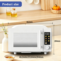 Four à micro-ondes multifonction 20L avec boîtier en verre, contrôle tactile et par bouton, grill, friteuse à air, minuterie numérique électrique, pour comptoir de camping-car