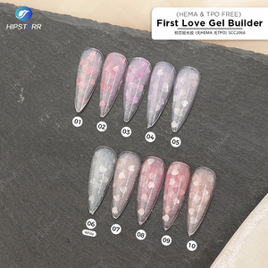 HEMA & TPO FREE Pink Nude Love-heart Glitter Gel Polish Shimmer Spring Soak Off Heart Sequin Gel Builder Private Label - Product Image 4