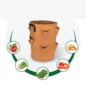 Bolsas de cultivo de fresas de tela no tejida verde y roja, maceta colgante para jardinería, turba, suplementos de Coco - Product Image 2