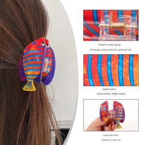 Vente en gros d'accessoires pour cheveux en plastique, poissons tropicaux et requins, style dessin animé mignon, style européen et américain, pour femmes - Product Image 4