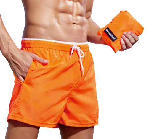 Custom Pocket Storage Shorts Waterproof Pocket Mens Swim Shorts Beach Shorts With Brief Liner