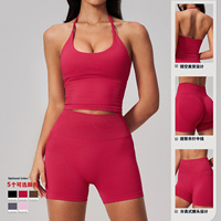Shorts et hauts de yoga de haute qualité, ensembles d'entraînement sans couture, tenue de yoga pour femmes, ensembles de yoga, gym, fitness, ensemble de shorts 2 pièces pour femmes