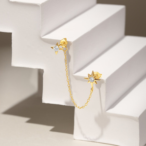 Pendientes Colgantes de Plata de Ley 925 con Circonita en Forma de Cometa, Estrella de Ocho Puntas, Estrella de Cuatro Puntas, Marquesa, Gota de Agua y Borla de Mariposa - Product Image 3