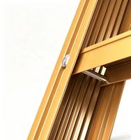 Expédition rapide, échelle pliante en acier au carbone à 3 marches, renforcée par rivets, avec marches larges texturées dorées, conforme à la norme EN 131, pour escalier extérieur