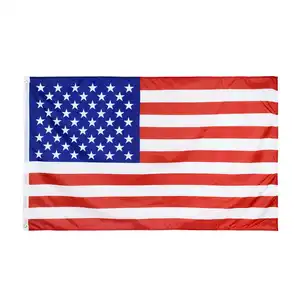 العلم الأمريكي على نافذة السيارة مع خصم على حجم العلم الصغير المصنوع من ألياف البوليستر عليه طباعة رقمية يعتمد على الزراعة والسيارات
