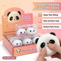 Jouet anti-stress en TPR en forme de tête de panda mignon, balle à presser à récupération lente, adorable jouet moelleux pour les plus de 14 ans