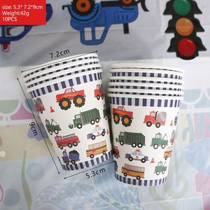 Juego de Platos de Papel Desechables con Diseño de Autos de Ingeniería en Color Azul para Fiesta de Cumpleaños Infantil - Product Image 5