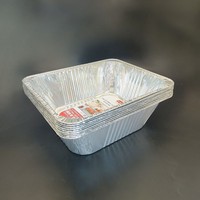Conteneur rectangulaire en aluminium de 5400 ml avec couvercle en aluminium, écologique et résistant à la chaleur, pour la cuisson, le rôtissage et le stockage des aliments