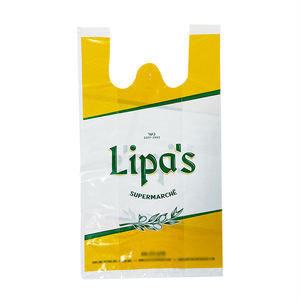 Sac de courses en plastique jetable personnalisé en PE, sac pliable réutilisable en polyéthylène, sac de supermarché en LDPE avec impression de logo - Product Image 6