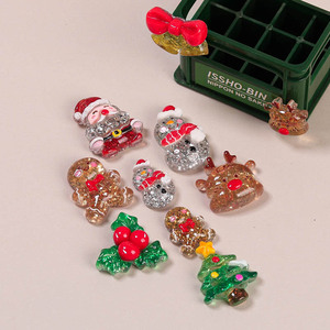 ซานตาสโนว์แมนมีกากเพชร<span class=keywords><strong>รูป</strong></span>การ์ตูนน่ารักๆ<span class=keywords><strong>รูป</strong></span>ตัวการ์ตูนคริสต์มาสเรซินแบบหลังเรียบสำหรับทำมือ - Product Image 2