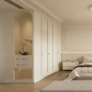 Armario de Madera Maciza Moderno y Sencillo Personalizado BALOM con Estante de Exhibición, Juego de Muebles para Dormitorio, Armario de Gran Capacidad - Product Image 1