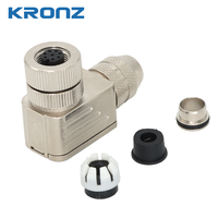 Connecteur circulaire en alliage KRONZ M12 à montage sur câble, à visser, IP67, à 3/4/5/8/12 broches, pour câblage sur site, avec codage A