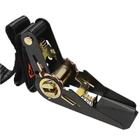 1 pouce 25mm 1760lbs Noir Camion Moto Kayak S Crochet Serrage Cargo Lashing Belt Polyester Ratchet Buckle Tie Down Straps