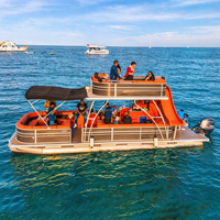 Vente chaude : Yacht de luxe pour 15 personnes, bateau ponton à double pont en aluminium de 30 pieds pour la navigation en haute mer, couleur personnalisée, directement de l'usine