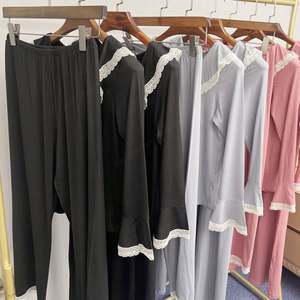 WanBao Mujer Manga Larga Algodón Logotipo Personalizado Tallas Grandes Mujeres Modal Lounge Sets para Mujeres - Product Image 5