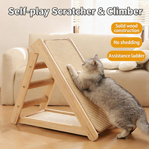 猫抓板猫窝一体式耐磨实木猫爬架不占空间剑麻垫猫跳台 - Product Image 3