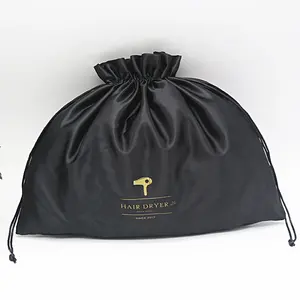 Saç ambalaj fabrika fiyat saten torbalar özel büyük İpli iç çamaşırı saten çanta ile özel logo