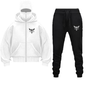 2025 nuevo estilo americano Cárdigan para hombre suéter marca de moda con capucha cremallera feroz doble sombrero invierno forro alto otoño - Product Image 6