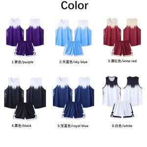 Ensemble de veste et short de basketball respirant imprimé 100% polyester, style américain, vêtements de sport pour hommes, séchage rapide - Product Image 2