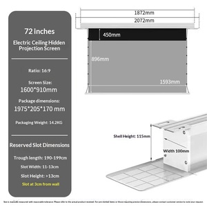 Écran de projection <span class=keywords><strong>suspendu</strong></span> au <span class=keywords><strong>plafond</strong></span> ALR Fresnel de 72 pouces, ultra-clair, anti-lumière, gain élevé, pour cinéma maison - Product Image 6