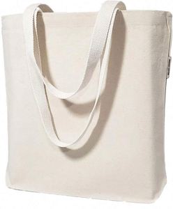 ถุงผ้าฝ้ายสีพื้นขนาดใหญ่ รีไซเคิล เป็นมิตรกับสิ่งแวดล้อม พิมพ์โลโก้ตามสั่ง ขายส่ง สำหรับงานโฆษณาและส่งเสริมการขาย - Product Image 5