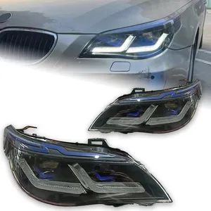 Araba ışıkları için E60 far projektör Lens E61 525i 530i 535i sinyal kafa lambası LED farlar Drl otomotiv aksesuarları