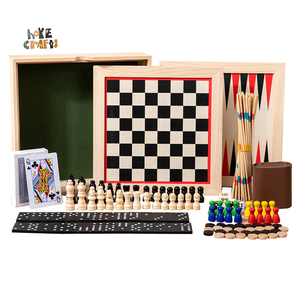 12 en 1 jouet d'échecs en bois table classique jouet dames échecs volants jeux <span class=keywords><strong>de</strong></span> société portables - Product Image 1