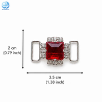 Connecteur de bikini en cristal rouge moyen, boucle de maillot de bain ornée de strass pour la compétition NPC IFBB