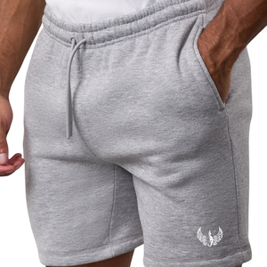 Pantalones Cortos Deportivos para Hombre, Color Gris Jaspeado, Tela Suave, Cintura Elástica, para Entrenamiento, Fitness, Casual, Descanso y Actividades - Product Image 1