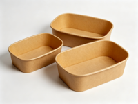 Bol Bento Rond Écologique en Fibre de Coque de Riz, Compatible Micro-ondes, avec Couvercle, Biodégradable, pour Salade, Ramen, Soupe, 350ml 800ml