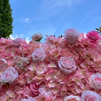 Panel Dinding Bunga Buatan Kustom Elegan 5D Sutra Mawar Peony untuk Latar Belakang Pesta Pernikahan Bayi Acara Bridal Shower