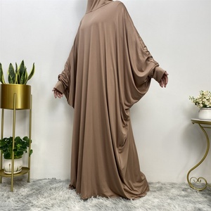 6198# Middle East Lady Thobe Hijab Prayer Bat Sleeve Robe With Hood Muslim Women Abaya Islamic Pray Dress - Product Image 3