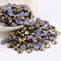 CJ Wholesale Strass thermocollants en verre à dos plat, couleurs AB, multicolores, 12 facettes, tailles SS4 SS6 SS8, en vrac, tendance