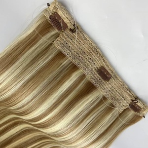 Extension per Capelli Umani con Clip, Effetto Liscio e Ondulato, Fascia Invisibile, Filo Halo - Product Image 5